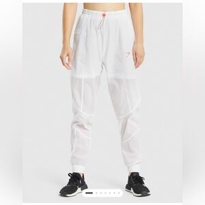 GymShark Pulse Woven Joggers White Small